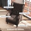 Armchair Wing Chair with Armrests, Lounge Chair with Cushion, Tufting, High Backrest Armchair with Wooden Legs, Recliner for Living Room, Bedroom