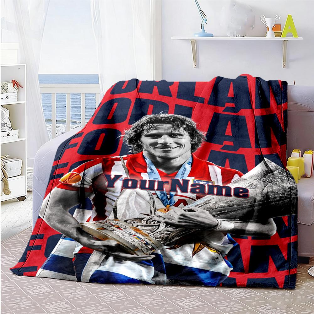 Atletico Madrid Customize Your Name Blanket Throw Personalized Blanket Warmthful Decor Throw For Office Livingroom Chair Living Room