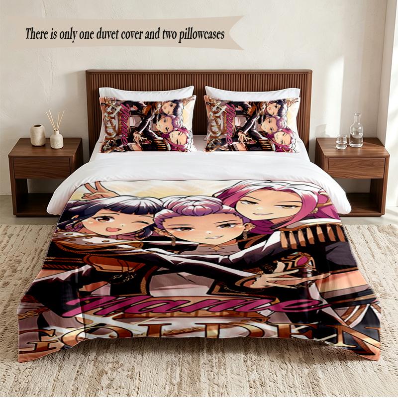 HUNTRIX Personalized Custom Name 3‑Piece Bedding Set Soft Duvet Cover Set For Bedroom Home Decor