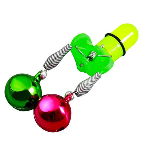 Fishing Rod Bait Alarm Bell with LED Light Dual Ring Bells Fishing Bite