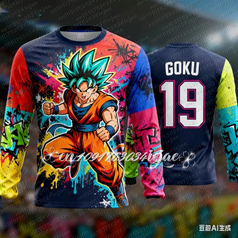 2026 Аниме Dragon Ball Z Удобная и дышащая специальная футбольная футболка с длинным рукавом для детей Goku Спортивная быстросохнущая одежда