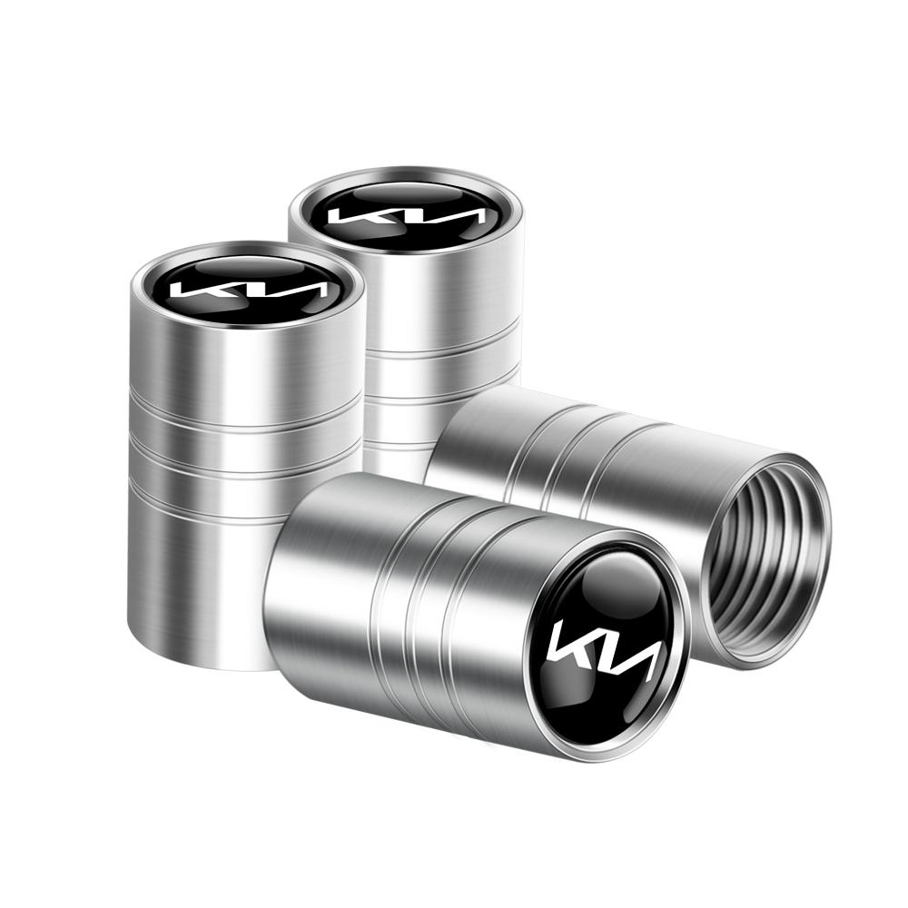 2026 Hot Car Sticker 4Pcs 3D Aluminum Alloy Car Wheel Tire Air Valve Dust Caps Rim Accessories For Kia Rio 3 Soul Picanto EV6 Ce