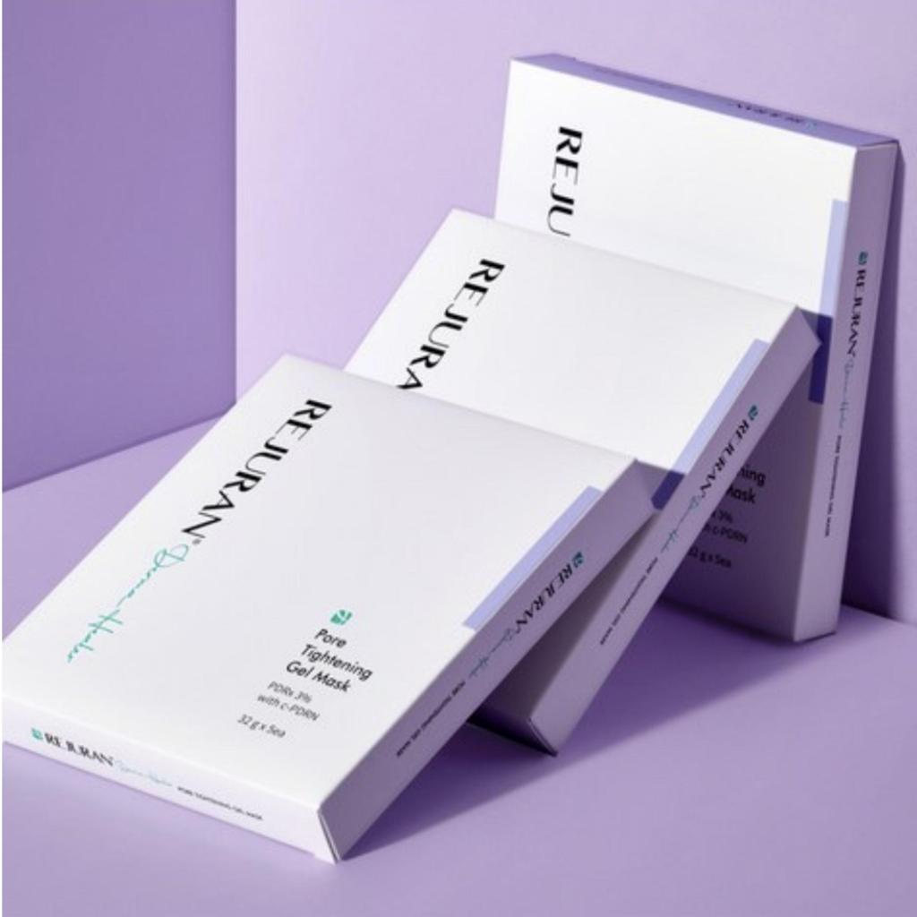 REJURAN Derma Healer Pore Tightening Gel Mask 32g x 5 Sheets – PDRN Hydrogel Facial Mask for Pore, Hydration & Firming Care