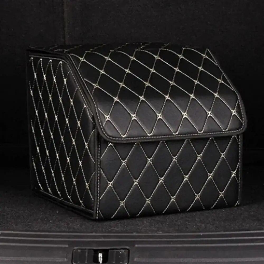 30cm Car PU Leather Trunk Storage Box Portable Foldable Storage Car Multiuse Storage Car Trunk Bag Auto Storag Box