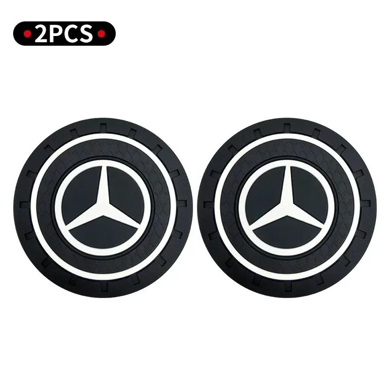 2 шт. Нескользящий резиновый коврик-подстаканник для автомобиля Mercedes Benz C180 C200 C260 C300 W108 W124 W126 W140 W168 W169 W176 Аксессуары