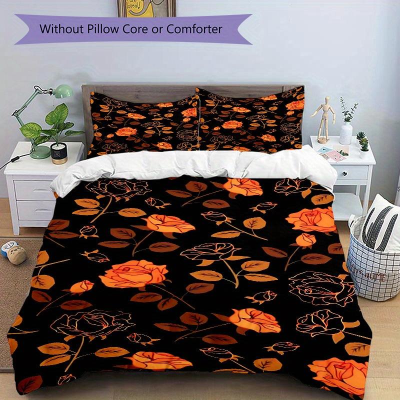 3pcs Floral Pattern Bedding Cover Set, Fashion Classic Popular Print Bedding Set, Soft Comfortable, All - Season Use, For Bedroom, Guest Room093