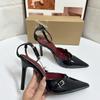 Fashion Sexy Pointed Toe High Heel Women Shoes Elegant Ankle Strap Patent Leather Stilettos Luxury Prom Weddings Bridal Pumps for Ladies