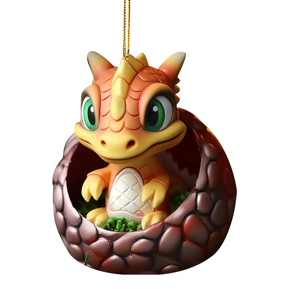 Christmas Dragon Pendant Novelty Dragon Ornaments Acrylic Dragon Egg Tree Pendant Realistic for Home and Car Decoration