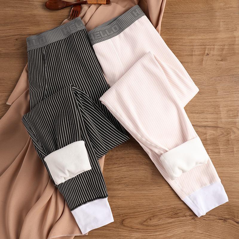 Men's Fleece-Lined Base Layer Pants - Extra Thick, Elastic, Warm Cotton Wool Long Johns for Boys & Youth In Solid Colors for Cold Weather