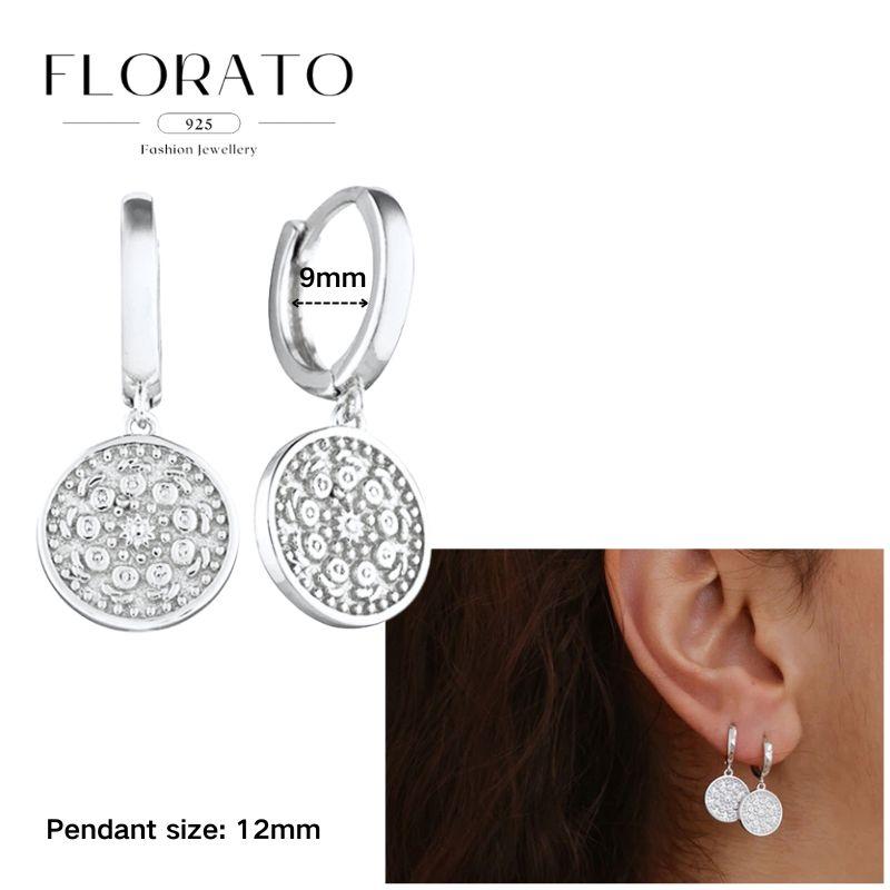Evil Eye 925 Silver Ear Needle Exquisite Shell Zircon Retro geometric pendant earrings for women Fashion Party Jewelry