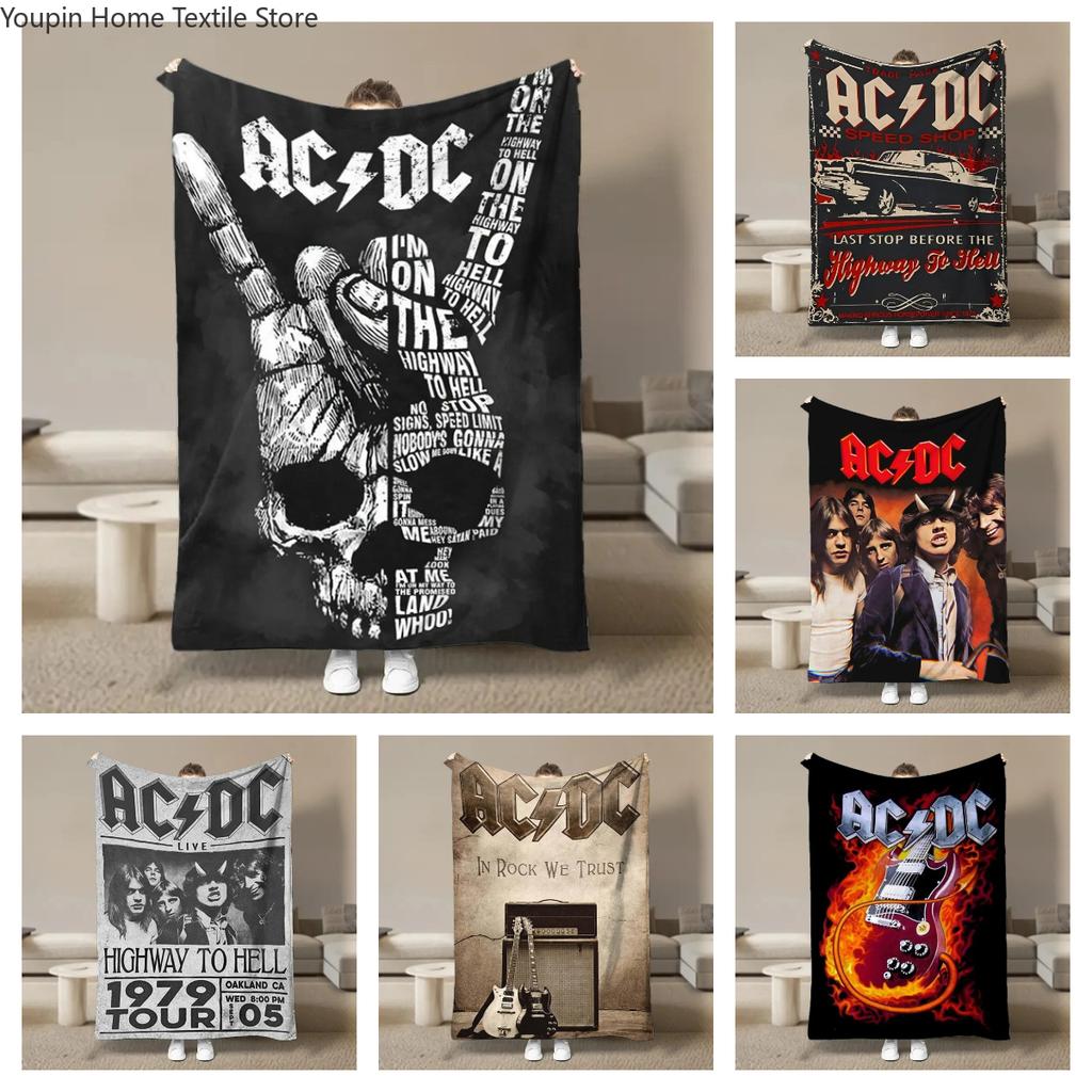 Rock Singer A-AC D-DC Band Fleece Blanket for Bed Bedroom Sofa Soft Flannel Throw Fluffy Children Adult Picnic Blanket Kids Gift
