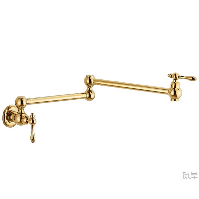 Single Cold Kitchen Sink Faucet Foldable Sink Mixer Tap Rotation Copper Lead Free Sink Mixer Wall Mounted Kitchen Tap