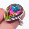 Natural Mystic Rainbow Topaz 925 Sterling Silver Jewelry Ring Size 8 A3g97