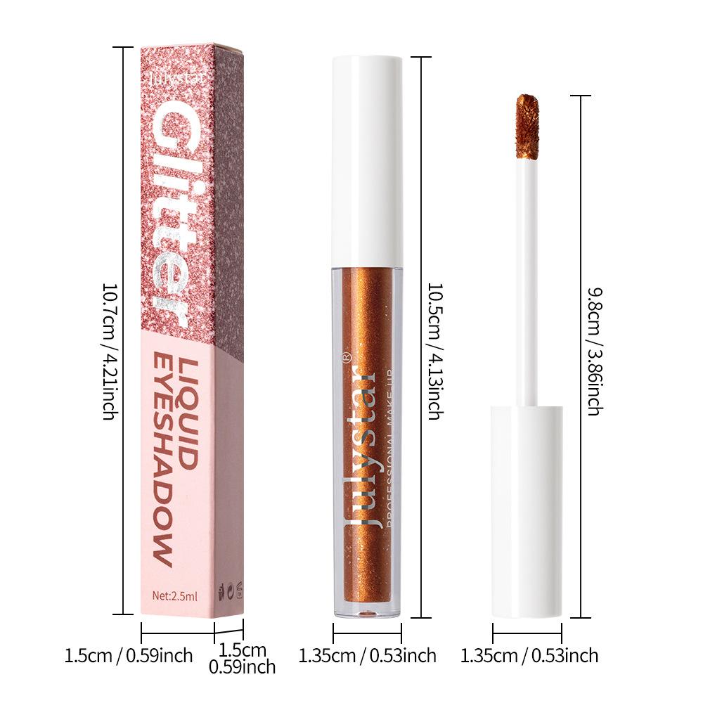 Julystar 9pcs Glitter Liquid Eyeshadow Set Metallic Luster Waterproof Long-Lasting Shimmer Eye Makeup Halloween Stage Party Cosmetics