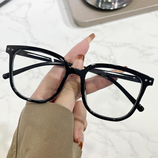 Очки унисекс с блокировкой синего света, большая овальная оправа в стиле ретро, ​​четкий обзор, прочный шарнир с полями, защита глаз, прозрачные очки с синим светом, очки