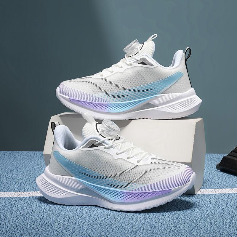 Youth style shoes Boys Basketball Running Shoes With Rotating Buckle Mesh Upper Lightweight Breathable Sport Sneakers Kids