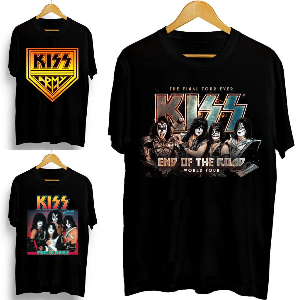 2021 New Fashion Kiss Band Rock Letter Poster Men's T-Shirt Graphics Funny Casual Short Sleeve Round Neck Shirt Hip Hop Tees