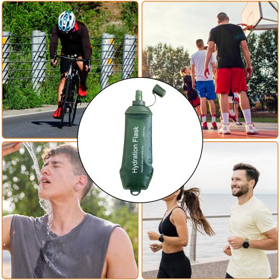 Soft Flask Water Bag Food-grade Collapsible Hydration Pack Bottle Reusable Leakproof Outdoor Water