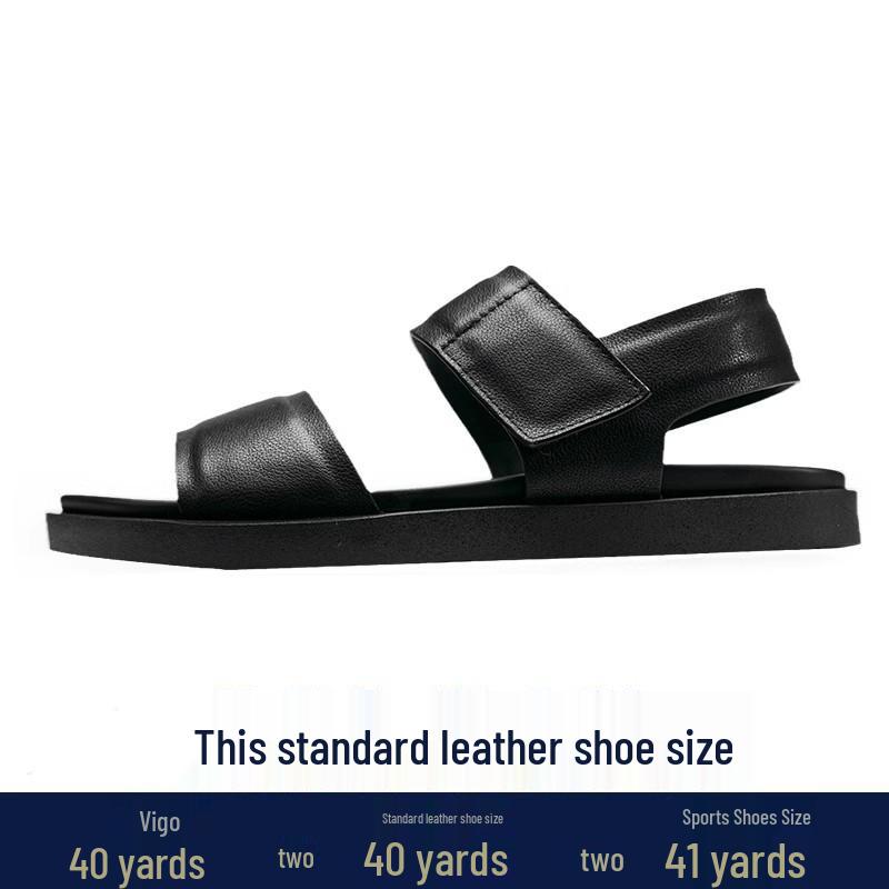 Мужские дышащие сандалии из натуральной кожи 2025: Мягкая подошва, противоскользящая, уличная, пляжная и спортивная обувь