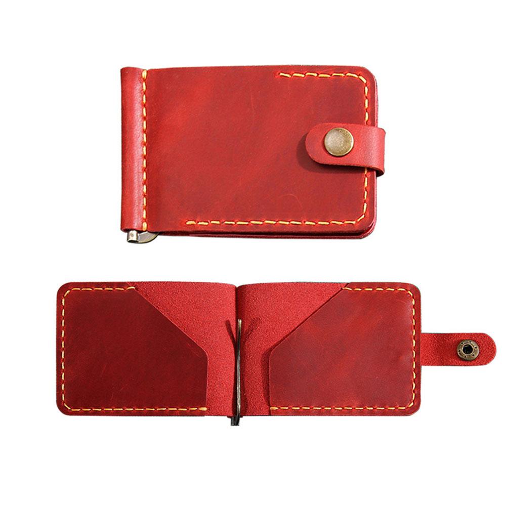 Кошелек-зажим для денег ручной работы с застежкой, кожаные зажимы, металлический держатель для денег, зажим для кошелька, держатель для еврокупюр