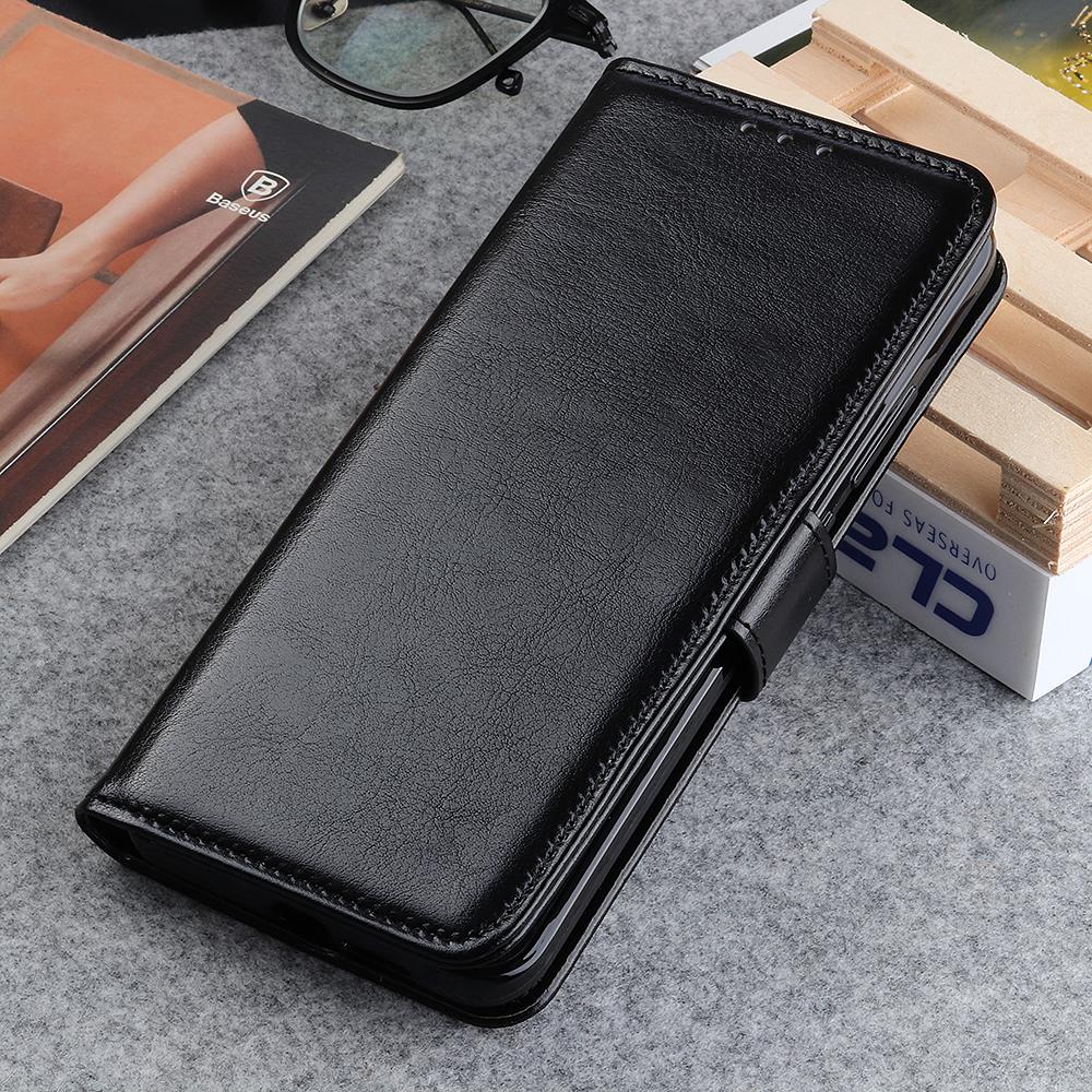 For iPhone 16e Case Crazy Horse Texture PU Leather Phone Stand Cover