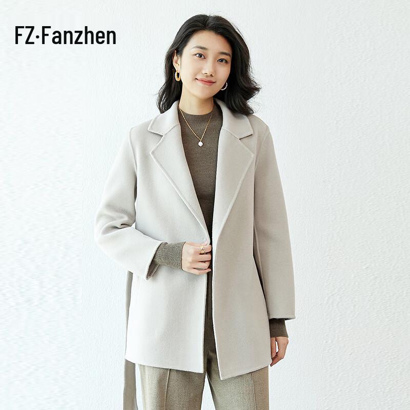 Женское шерстяное пальто средней длины с поясом Fanzhen