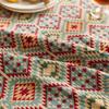 American retro cotton and linen tablecloth light luxury oil painting jacquard decorative tablecloth coffee table mat cover rectangular dining