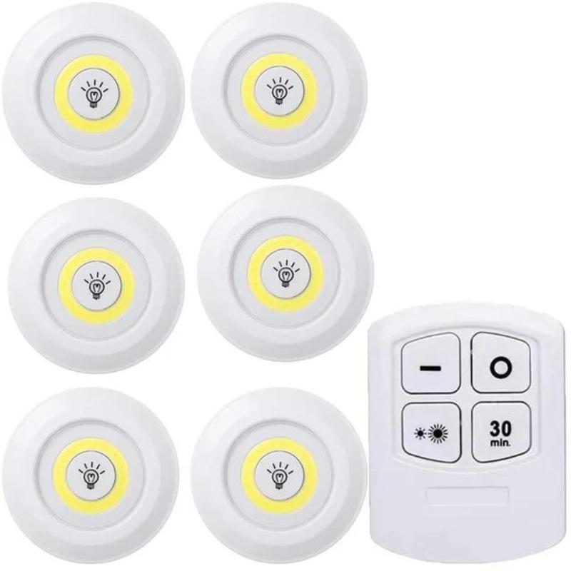 3W Super Bright Cob Under Cabinet Light LED Wireless Remote Control Dimmable Wardrobe Night Lamp Home Bedroom Closet Kitchen