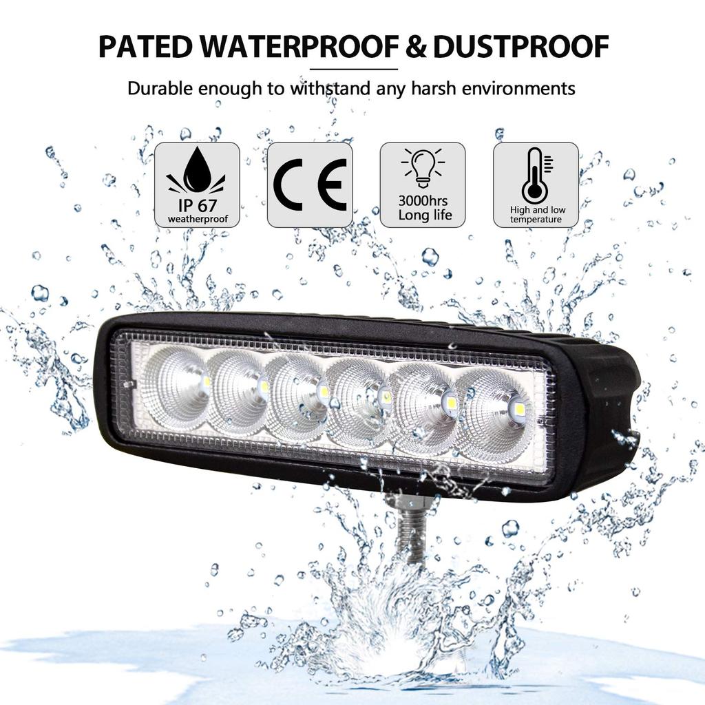 18 Вт светодиод 12 В 24 В светодиодная панель с широким углом обзора светодиодный рабочий свет IP67 светодиодный прожектор 6000 К