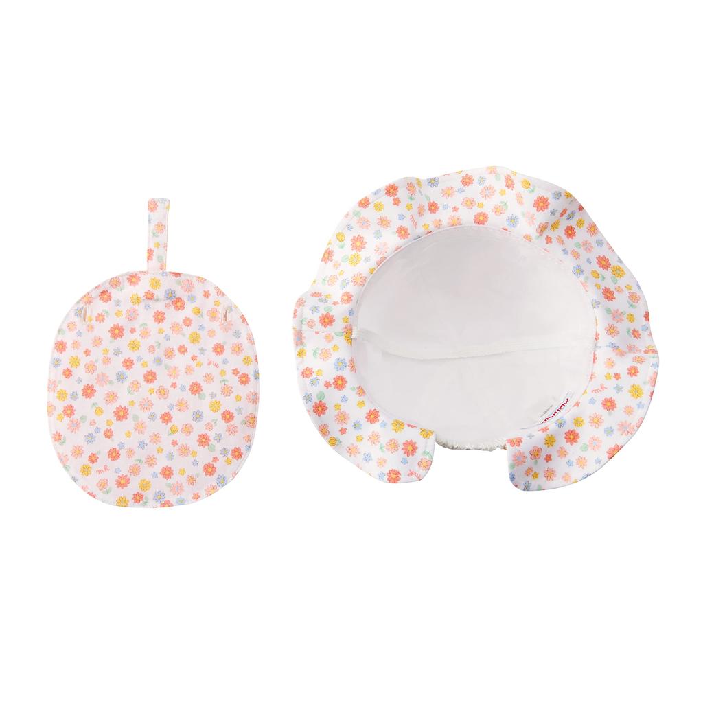 [Miki House] Hat, UV Protection, with Sunshade, 100% Cotton, with Elastic, for Girls, Baby, Kids, Children's Clothing, 12-9105-493, LL (54-56cm),