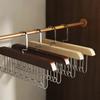 Solid Wood 8 Hook Clothes Hanger Wooden Frame Sturdy Durable Metal Storage Hook for Hat Scarf Organize Shelf Cloth Display Rack