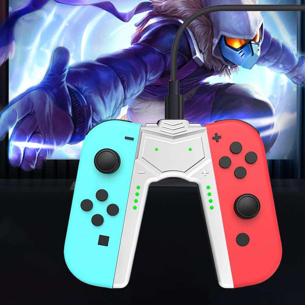 Для Switch OLED Зарядная рукоятка Joy-Con Тип C Мини-зарядная док-станция Рукоятка Игра во время зарядки Зарядное устройство для контроллера Разъем для контроллера