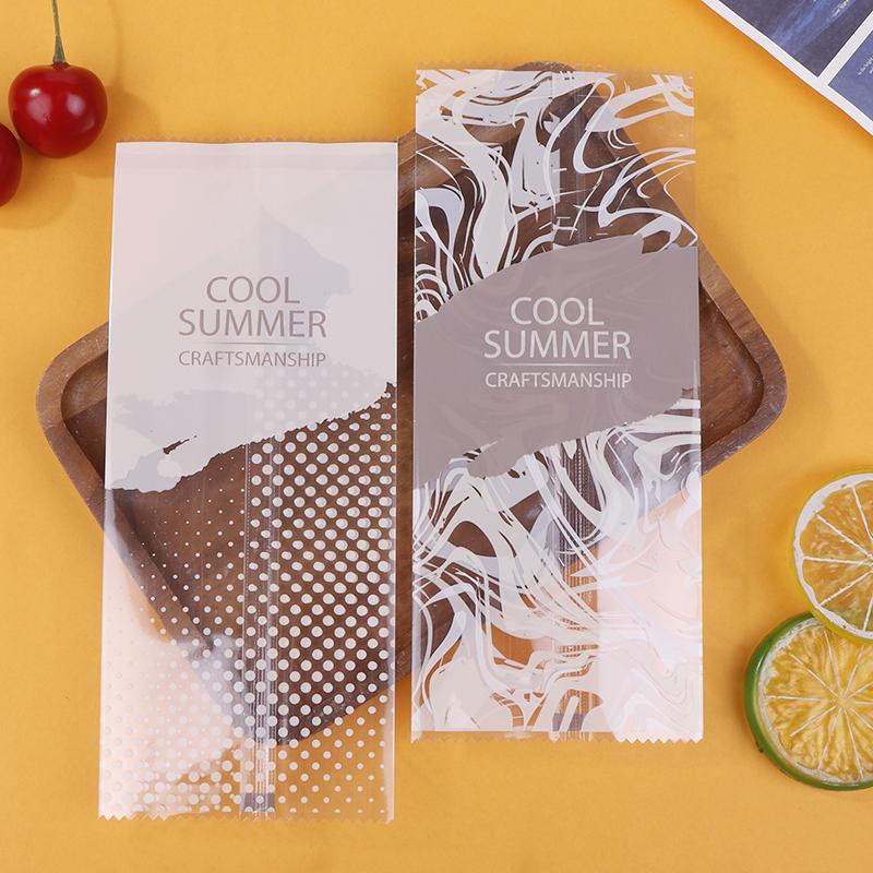 100Pcs/Pack Transparent Cartoon Ice Cream Machine-Sealed Bag Homemade Popsicle Plastic Bag Handmade Ice Cream Packing Bags