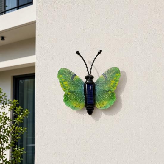 Садовый светильник Yousheng Solar Butterfly, Светодиодный настенный светильник с меняющимися цветами, Водонепроницаемое уличное украшение для газона, двора, патио