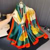 Botanical Flowers Printed Silk Scarf Spring and Summer New Li Jin Satin Scarf Temperament Ladies Take Shawl