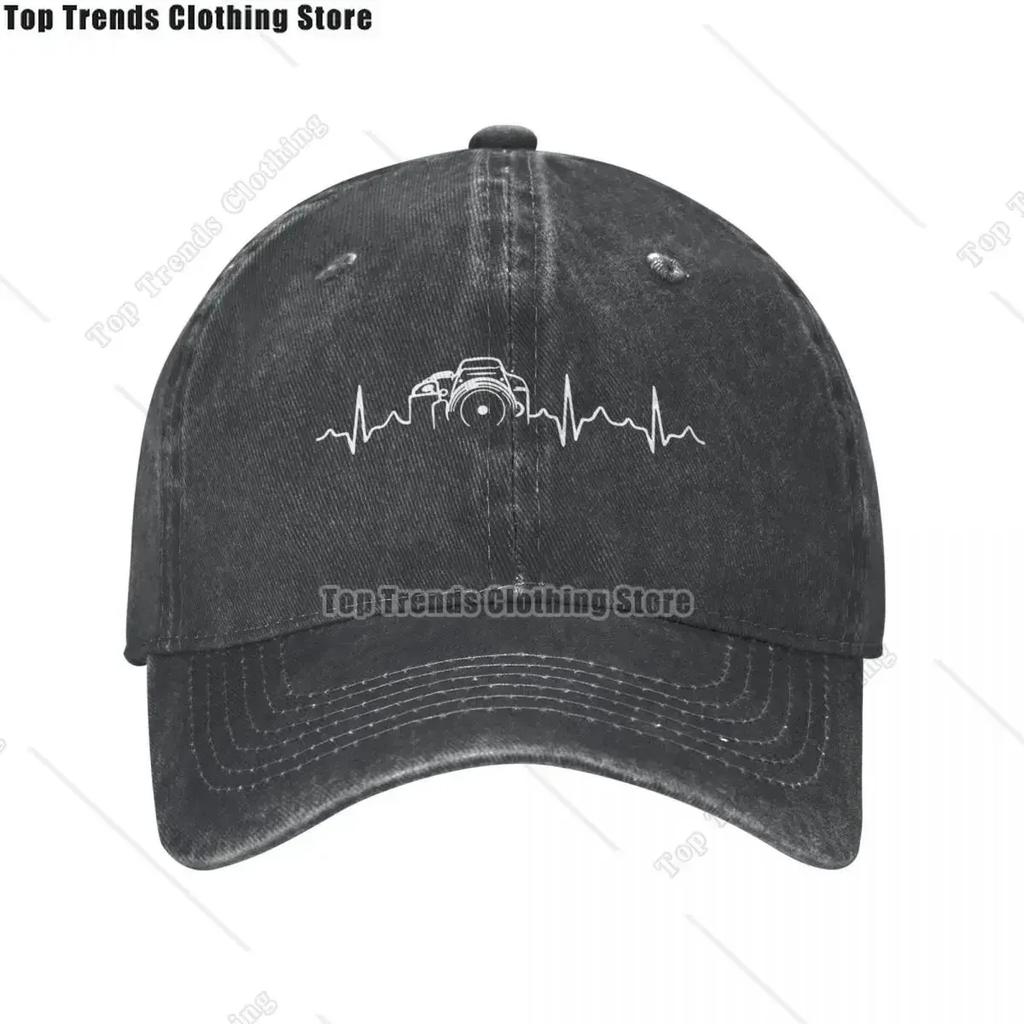 Heartbeat Of Camera Spring Autumn Cap Baseball Cap Vintage Photographer Sun Hats Washed Cotton Outdoor