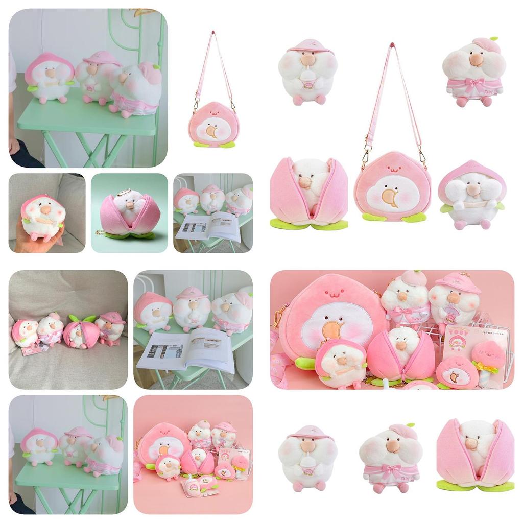 Cute And Cuddly Toby Peach Plushie Keychain Bag Accessory