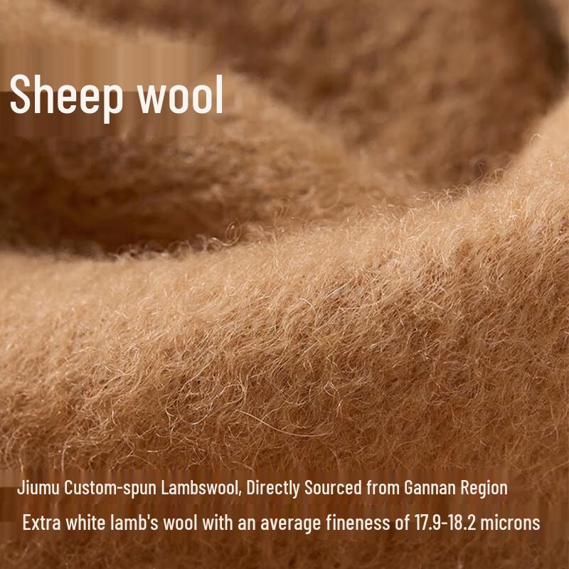 JIUMU Women's Pure Wool Color-block Knitted Scarf Shawl