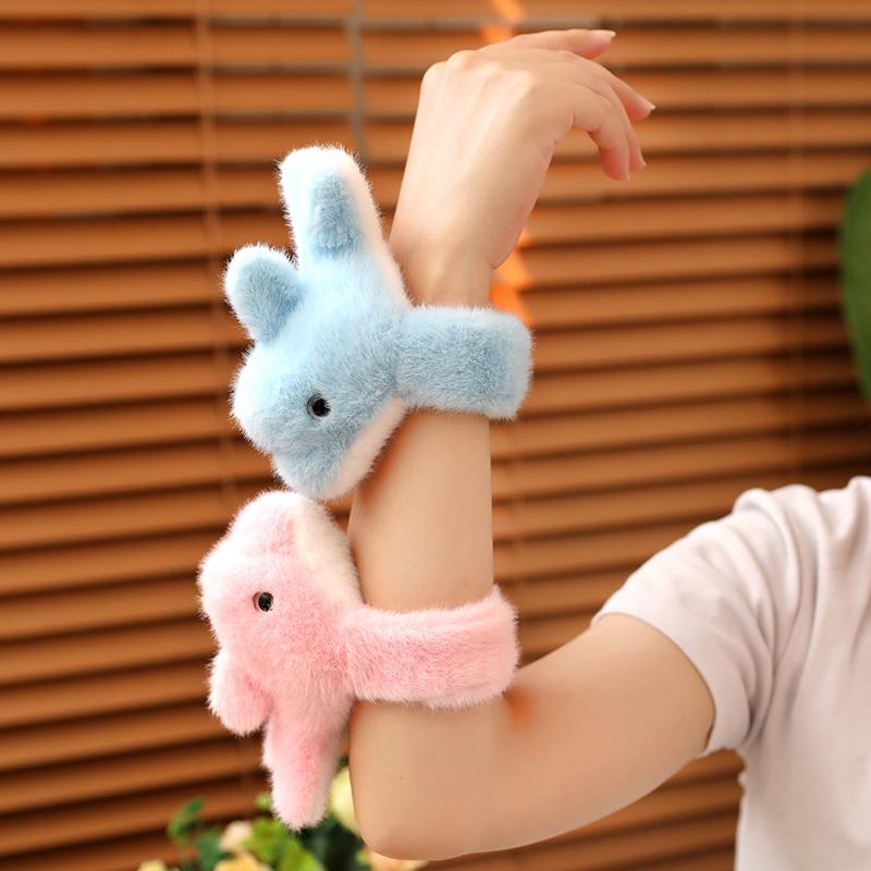 12/23CM Cute Dolphin Plush Hand Circle Stuffed Toys Cute Keychain Pendant Bracelet Decor Accessories Mini Doll Keyring