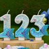 Birthday Cake Number Candles Party Decoration Candle 0 1 2 3 4 5 6 7 8 9 Blue Candles Fish Tail Wedding Boys Girls Gifts Decor