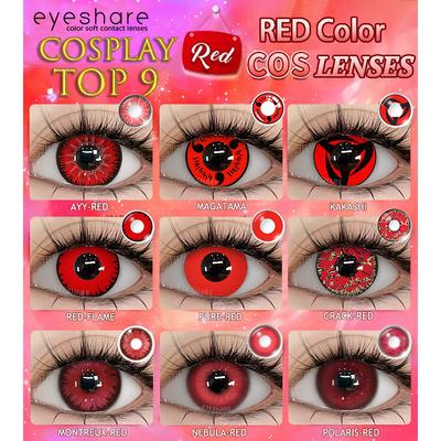 1 пара красных косплей контактных линз для глаз на Хэллоуин, линзы для макияжа глаз, безумные аксессуары для косплей-вечеринки
