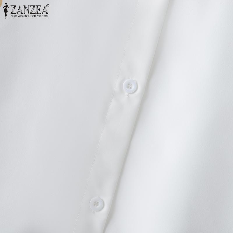 ZANZEA Женские весенние рубашки с цветочным принтом и длинным рукавом