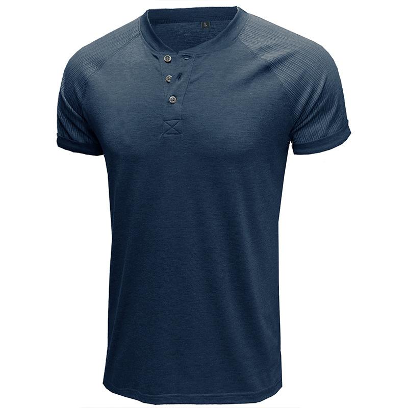 Мужские футболки на пуговицах с коротким рукавом, легкие топы с 3 пуговицами, винтажная повседневная летняя футболка, мягкие модные влагоотводящие футболки для тренировок для мужчин