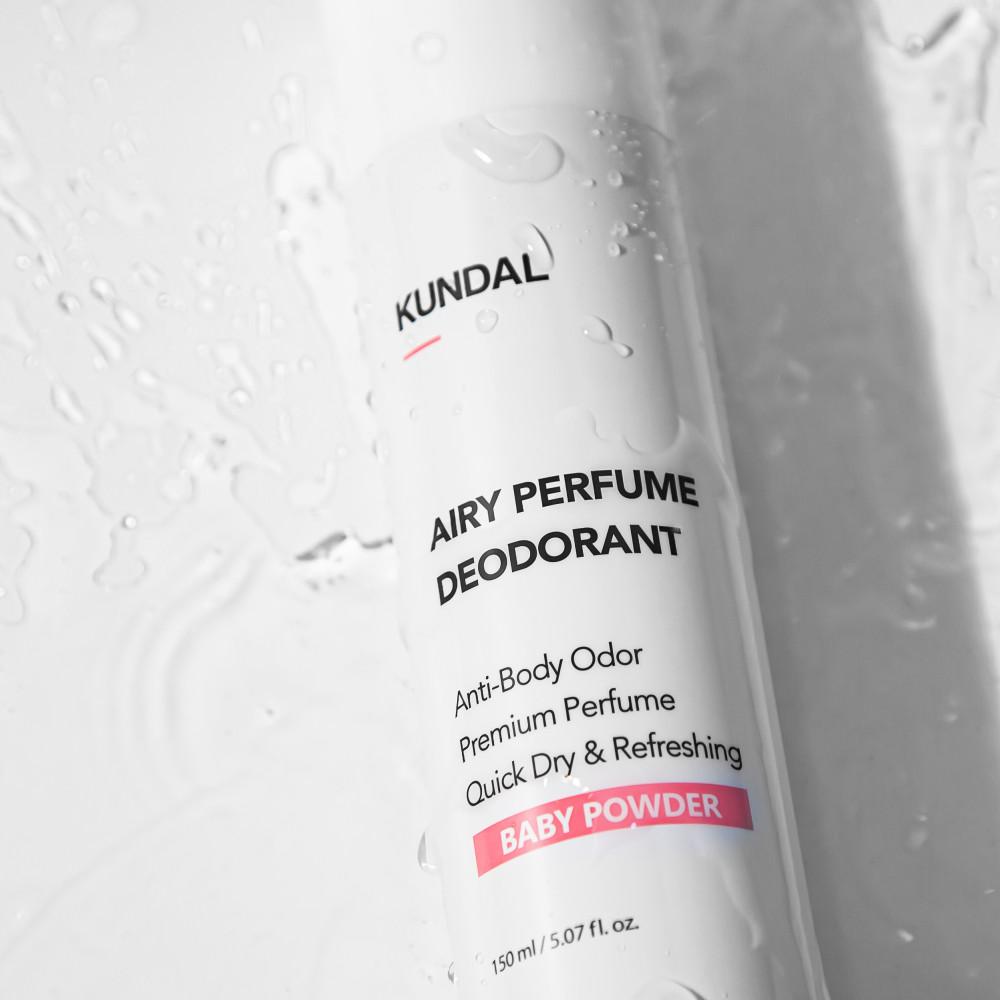 KUNDAL Дезодорант-присыпка Airy Perfume Baby Powder 150 мл 1 шт. + 1 шт., корейская косметика с хорошим ароматом