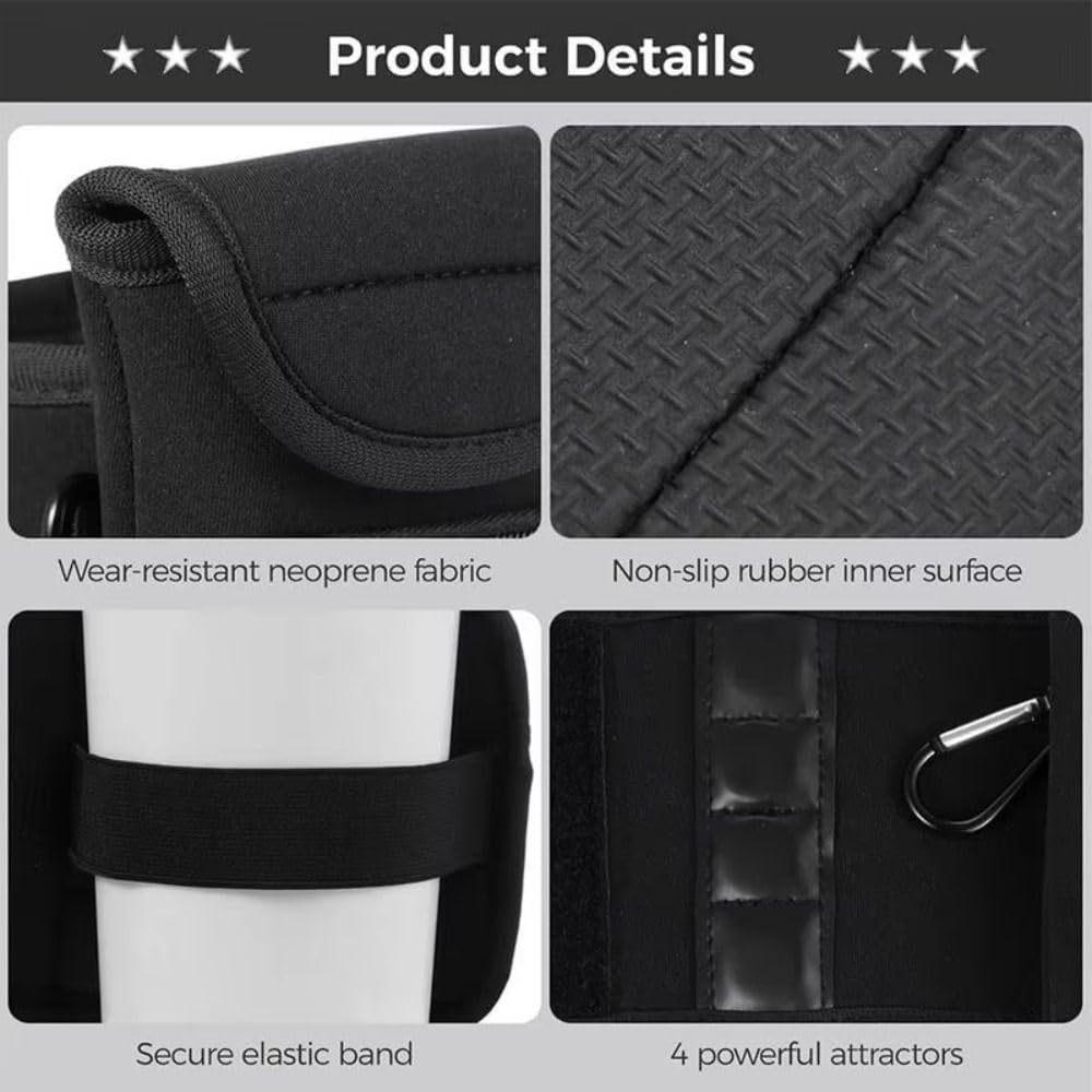 Magnetic Gym Water Bottle Bag Holder Built-in Magnet Easy Attachment to Metal Surface Magnetic Bottle Sleeve Pouch