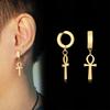 Серьги-кресты Анкх золотого цвета Мужские из нержавеющей стали Египетский крест Украшения Женские Египет Иероглифы Crux Украшения