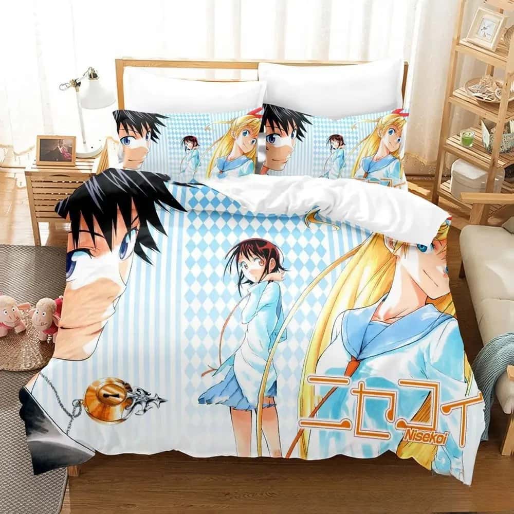 3D Принт Аниме Nisekoi Ложная Любовь Постельный Комплект Мальчики Девочки Полуторный Двуспальный Королевский Размер Пододеяльник Наволочка Кровать мальчики Взрослый Домашний Текстиль