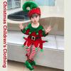 Children Christmas Dwarf Accessories for Boy Girl Kids Christmas Elf Costume Includes Elf Suit Elf Hat and Shoe Covers