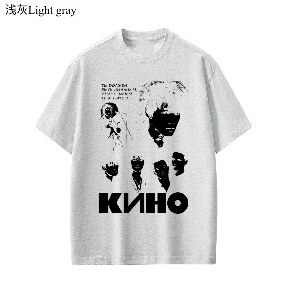 2026 New Legendary Russian Rock Band Kino Viktor Tsoi Facial Pattern Tshirt Summer Unisexs Clothing Casual Cotton Retro Tshirt