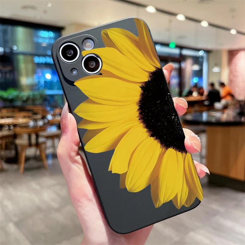 Летний чехол для телефона с рисунком подсолнуха для iPhone 16 15 11 12 14 13 Pro Max Mini X XSMax XR 7 8 Plus SE4 16e Силиконовые чехлы Fundas